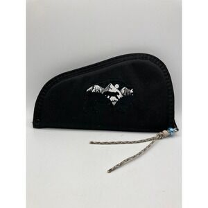 Handgun Case with Buffalo/Cougar Design Western/Native American Zippered Black
